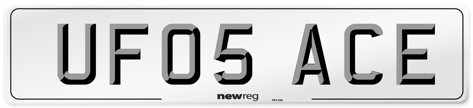 UF05 ACE Number Plate from New Reg